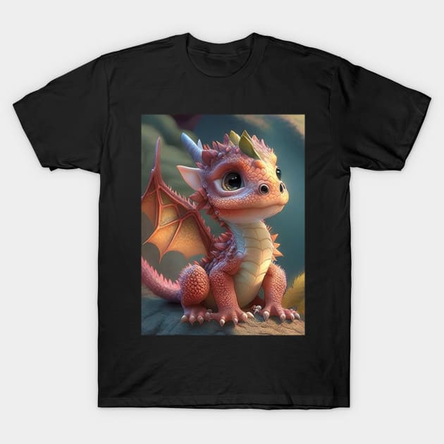 Cute baby dragon T-Shirt by Love of animals